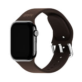 Apple Watch (38/40/SE/41/42mm) Holdit Silicone Watch Strap with Metal Buckle - Chocolate