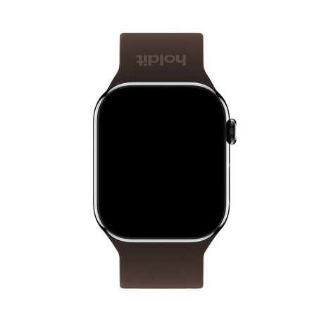 Apple Watch (38/40/SE/41/42mm) Holdit Silicone Watch Strap with Metal Buckle - Chocolate