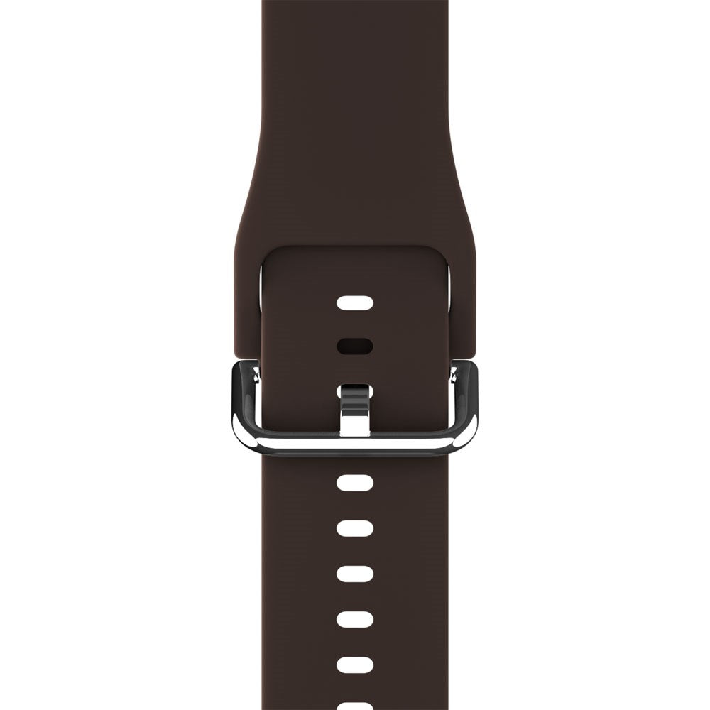 Apple Watch (38/40/SE/41/42mm) Holdit Silicone Watch Strap with Metal Buckle - Chocolate