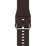 Apple Watch (38/40/SE/41/42mm) Holdit Silicone Watch Strap with Metal Buckle - Chocolate