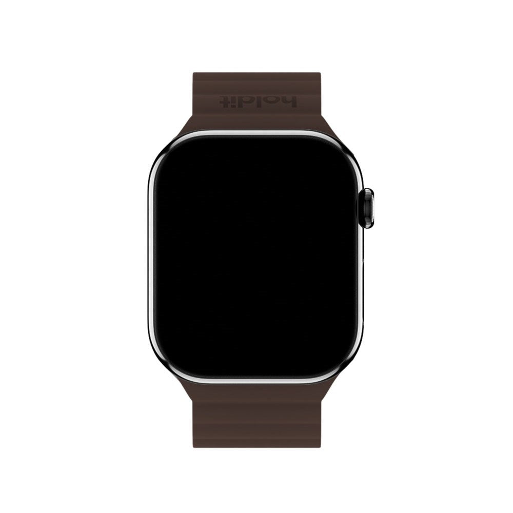 Apple Watch (38/40/SE/41/42mm) Holdit Silicone Magnet Strap - Chocolate / Black