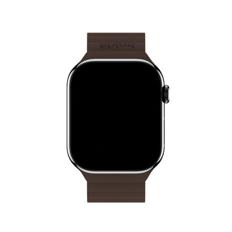 Apple Watch (38/40/SE/41/42mm) Holdit Silicone Magnet Strap - Chocolate / Black