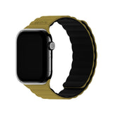 Apple Watch (42/44/SE/45/46/49mm) Holdit Silicone Magnet Strap - Warm Olive / Black