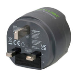 Q2 Power Europe to UK Travel Adapter - Grey