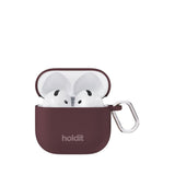 Apple AirPods (5. & 4. Gen.) Holdit Silicone Case with Carabiner - Bordeaux