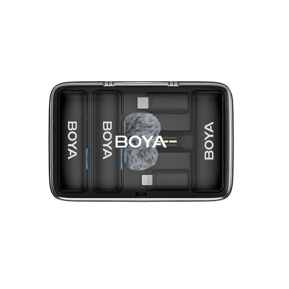 BOYA BOYALINK Wireless Microphone Set with Lightning / USB-C / 3.5mm Mini Jack - Black