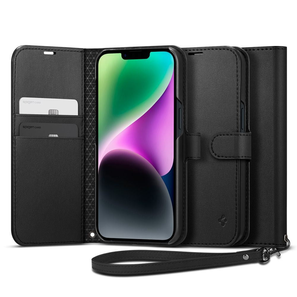 iPhone 14 Spigen Wallet S Flip Case - Black