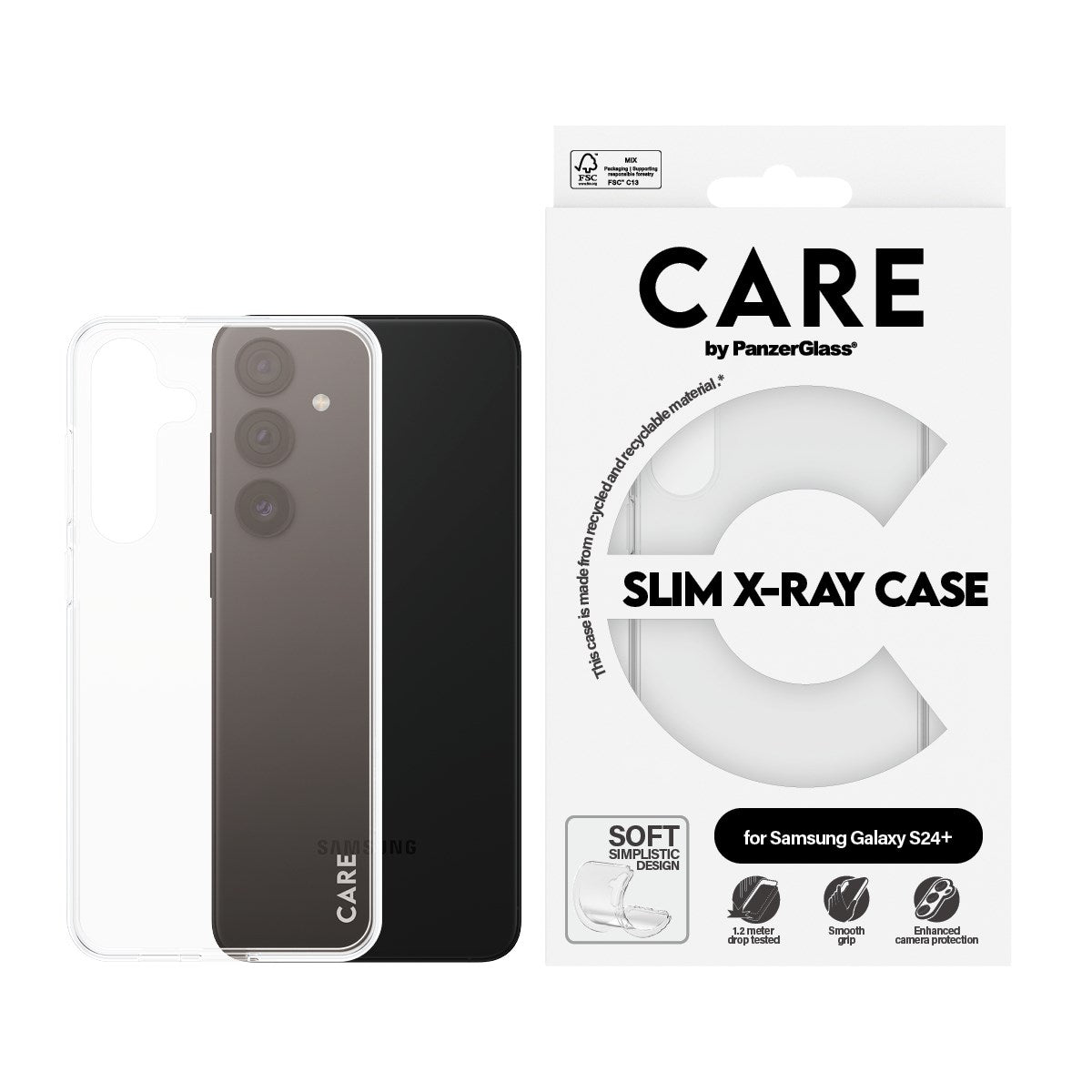 CARE by PanzerGlass Samsung Galaxy S24+ (Plus) FASHION X-Ray Soft Basic Case - Transparent