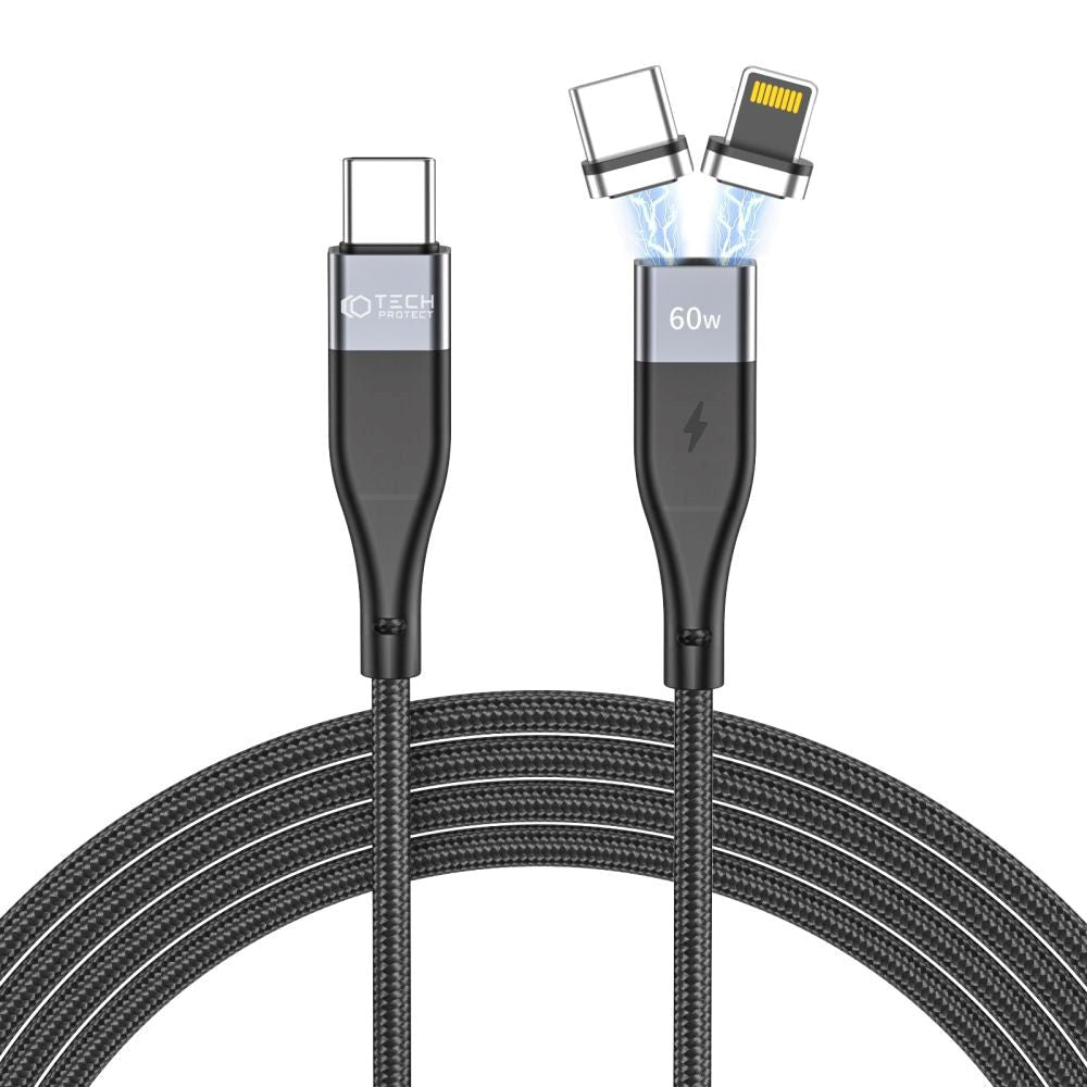 Tech-Protect Ultraboost 3A 2-in-1 Cable USB-C to USB-C and Lightning 1m - Black