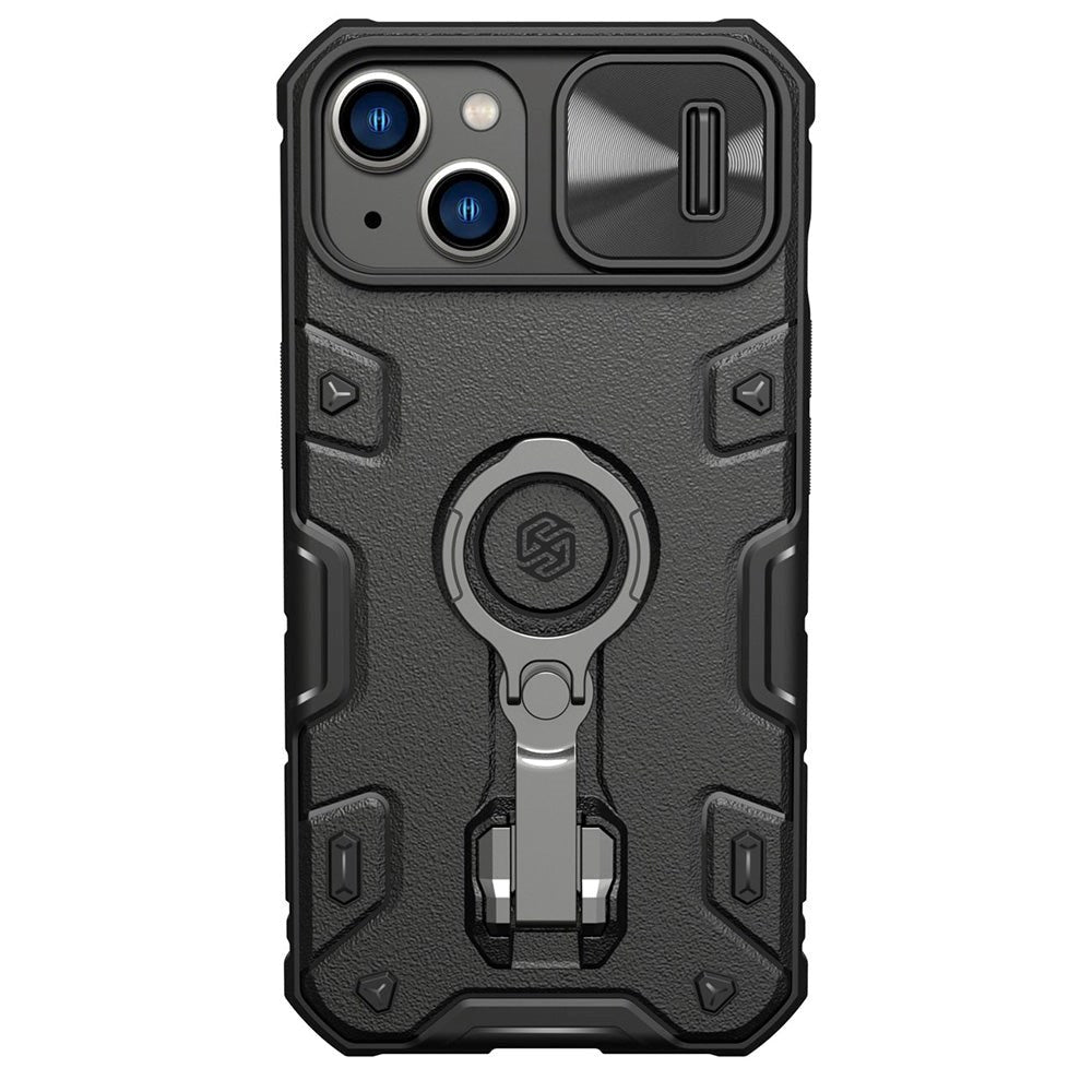 iPhone 14 Nillkin Camshield Armor Pro Tough Case w. Ring Kickstand - Black