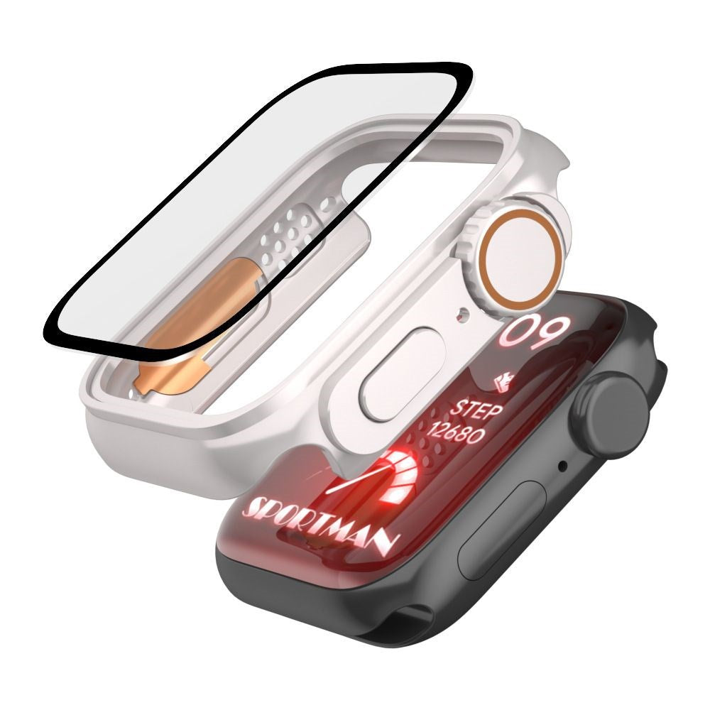 Apple Watch Tech-Protect DEFENSE360 Smartwatch Case w. Screen Protector - 4 / 5 / 6 / SE (44mm) - Titanium / Orange