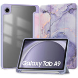 Samsung Galaxy Tab A9 Tech-Protect SC Hybrid Tri-fold Case - Violet Marble / Transparent