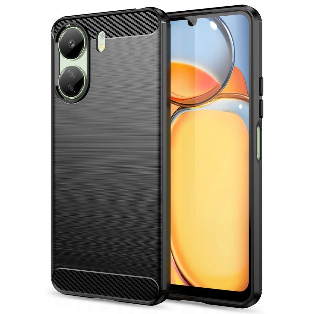 Xiaomi Poco C65 / Redmi 13C Tech-Protect Flexible Plastic Carbon Case - Black