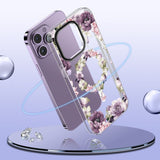 iPhone 15 Tech-Protect MagMood Case  - MagSafe Compatible - Rose Floral