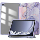 Samsung Galaxy Tab A9+ (Plus) Tech-Protect SC Hybrid Tri-fold Case - Violet Marble / Transparent