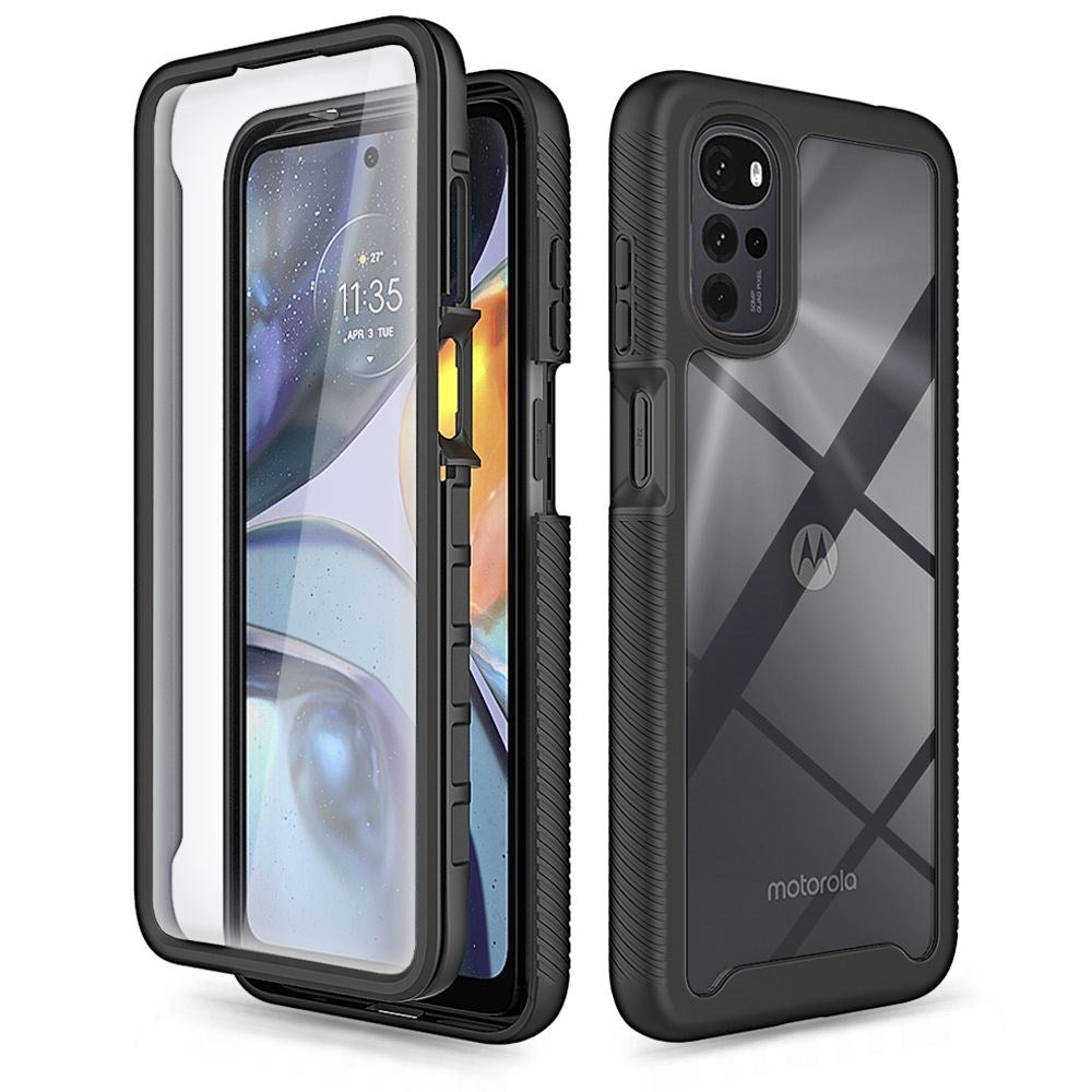 Motorola Moto G22 / E32 / E32s Tech-Protect DEFENSE360 Case with Screen Protector - Transparent / Black