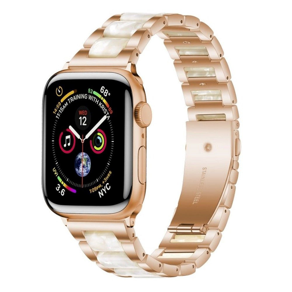 Apple Watch (38/40/SE/41/42mm) Tech-Protect Stainless Steel Strap - Rose Gold / White Marble