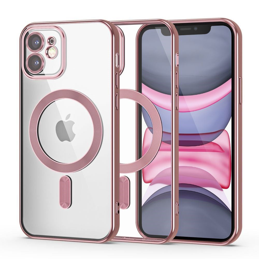 iPhone 11 Tech-Protect MagShine Case - MagSafe Kompatibel - Transparent / Rose Gold