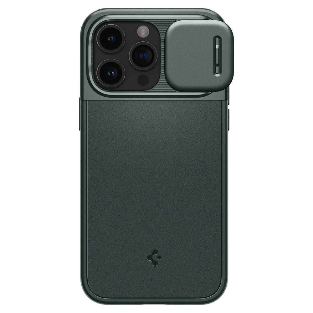 iPhone 15 Pro Spigen Optik Armor Case - MagSafe Compatible - Abyss Green