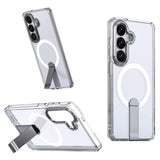 Samsung Galaxy S26 Hurtel Hybrid Armor X Case with Kickstand – MagSafe Compatible – Transparent
