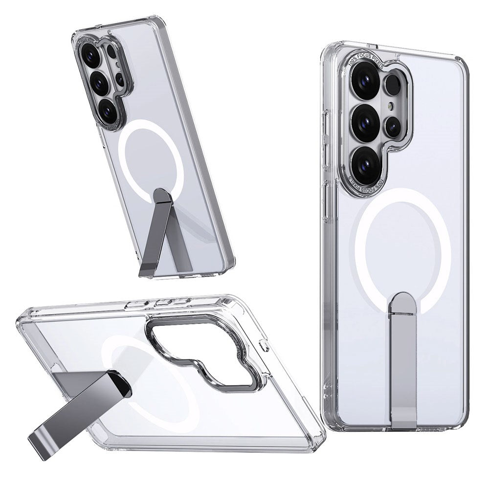 Samsung Galaxy S26 Ultra Hurtel Hybrid Armor X Case with Kickstand – MagSafe Compatible – Transparent