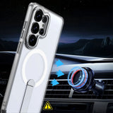 Samsung Galaxy S26 Ultra Hurtel Hybrid Armor X Case with Kickstand – MagSafe Compatible – Transparent