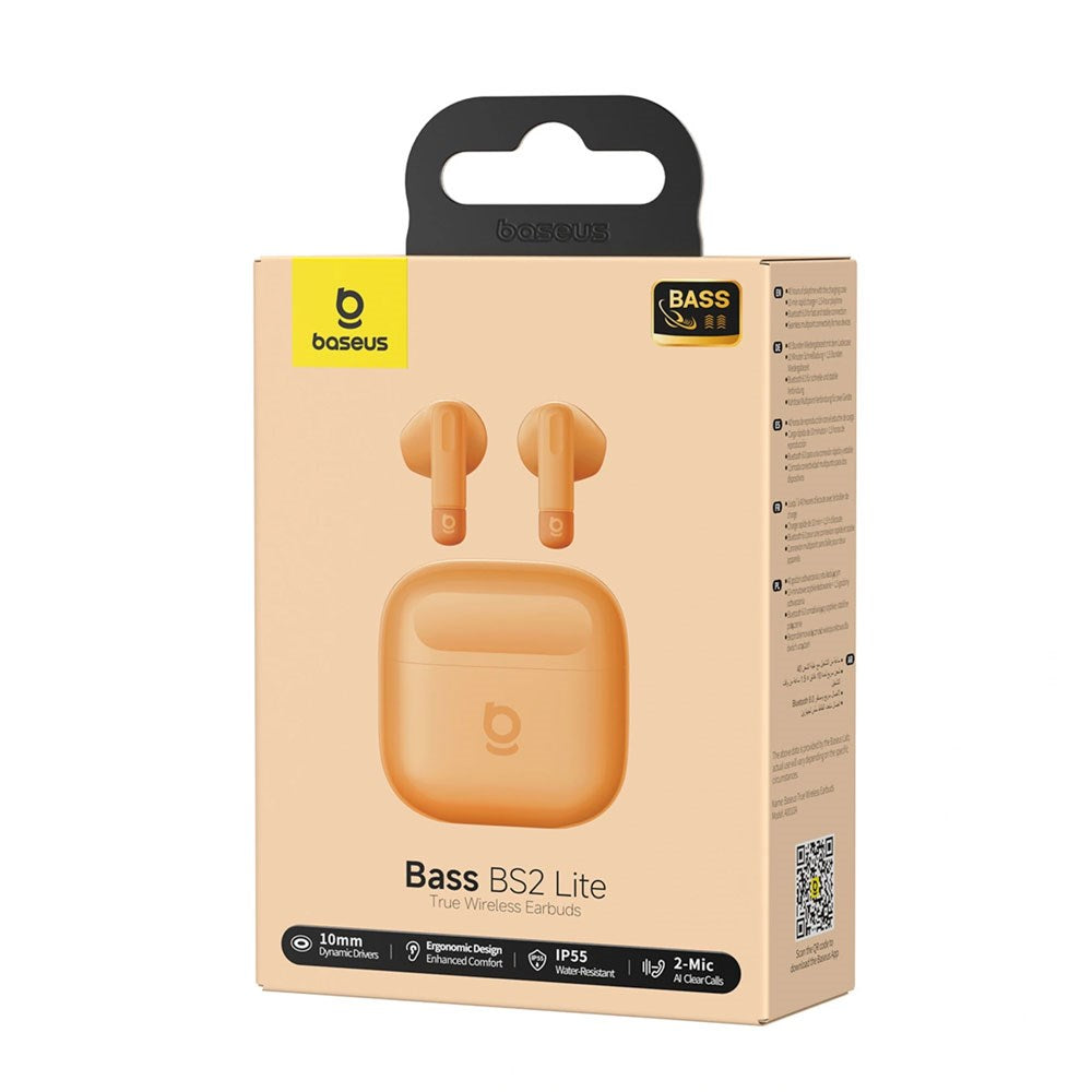 Baseus Bass BS2 Lite True Wireless Headphones - Orange