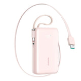Joyroom JR-PR2L 35W PowerBank with Retractable USB-C Cable & Built-in Lightning Cable - 10.000mAh - Pink