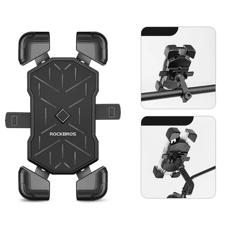 Rockbros Handlebar Clamp Bike Phone Holder - Black