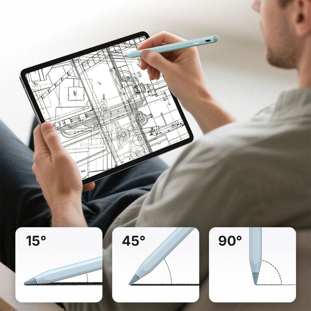 Metapen A8 Stylus Pen for iPad - USB-C - Blue