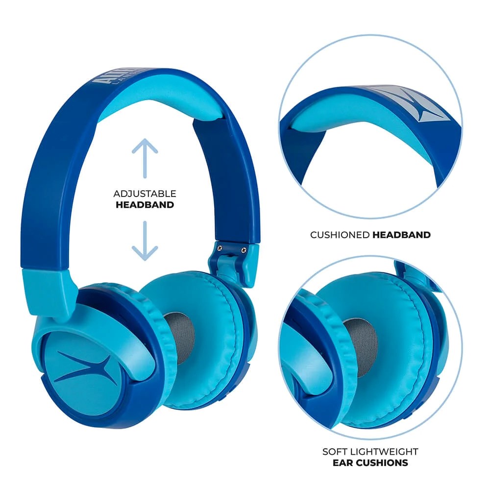 Altec Lansing 2-in-1 Headset for Kids with / without Cable - On-Ear Design - Blue