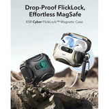 ESR AirPods Pro (3rd gen.) Cyber FlickLock Case with Carabiner - Titanium