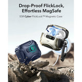 ESR AirPods Pro (3rd gen.) Cyber FlickLock Case with Carabiner - Dark Blue