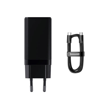 Baseus Wall Charger 65W GaN3 Pro 2x USB-C & 1x USB-A - Black