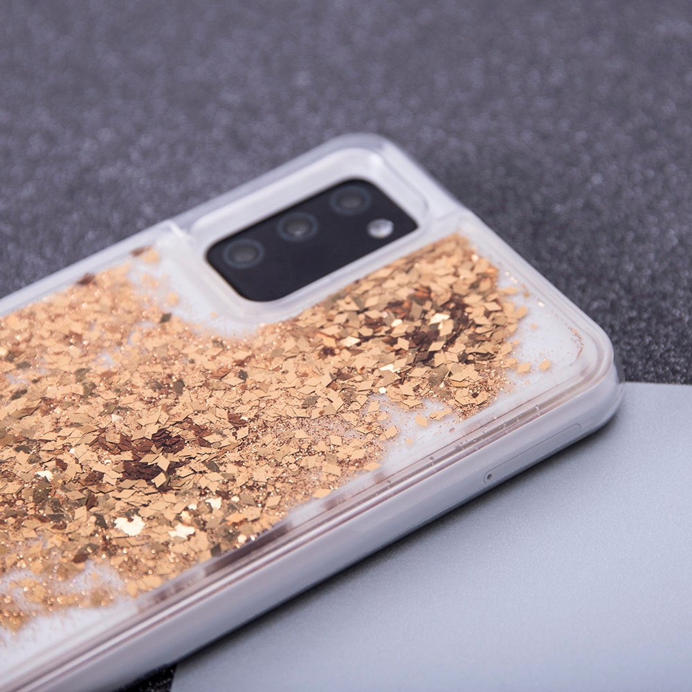 Samsung Galaxy S23 Ultra Transparent Glitter Case - Gold