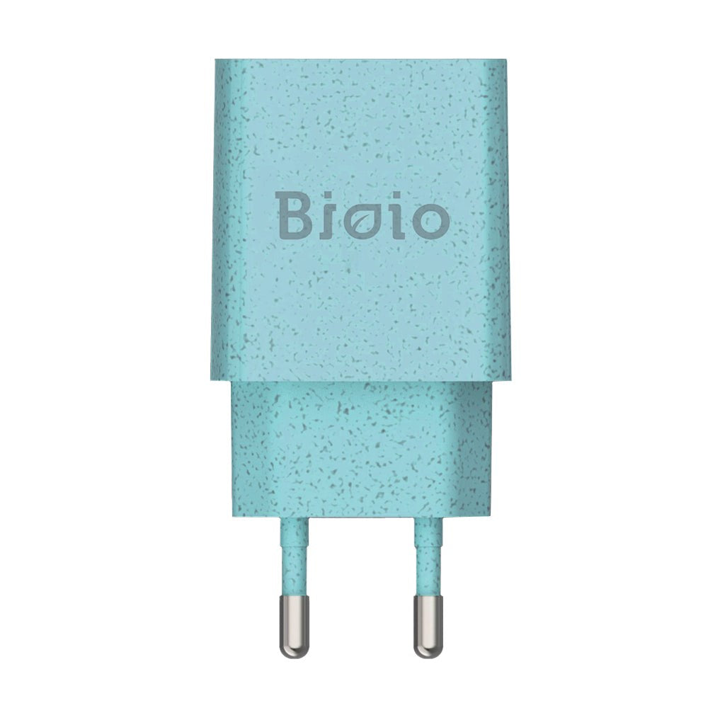 Bioio 12W Wall charger with USB-A - Bioplastic - Blue