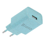 Bioio 12W Wall charger with USB-A - Bioplastic - Blue