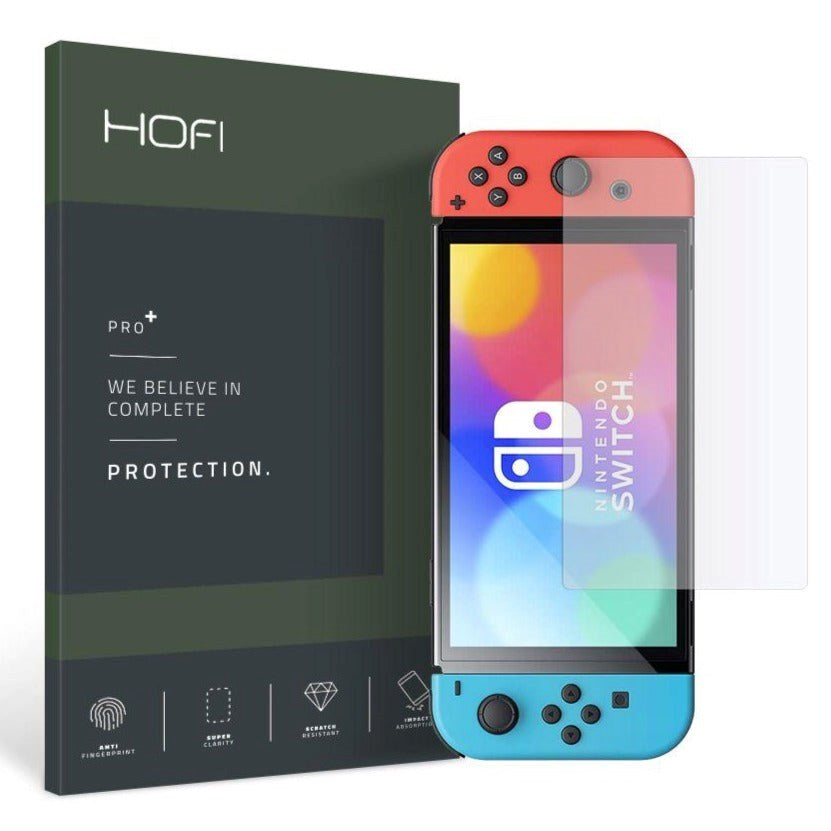 Nintendo Switch OLED Hofi Glass Pro+ Screen Protector - Case Friendly - Transparent