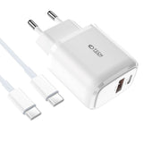 Tech-Protect Network 20W Wall charger with 1 x USB-C & 1 x USB-A - Power Delivery - White