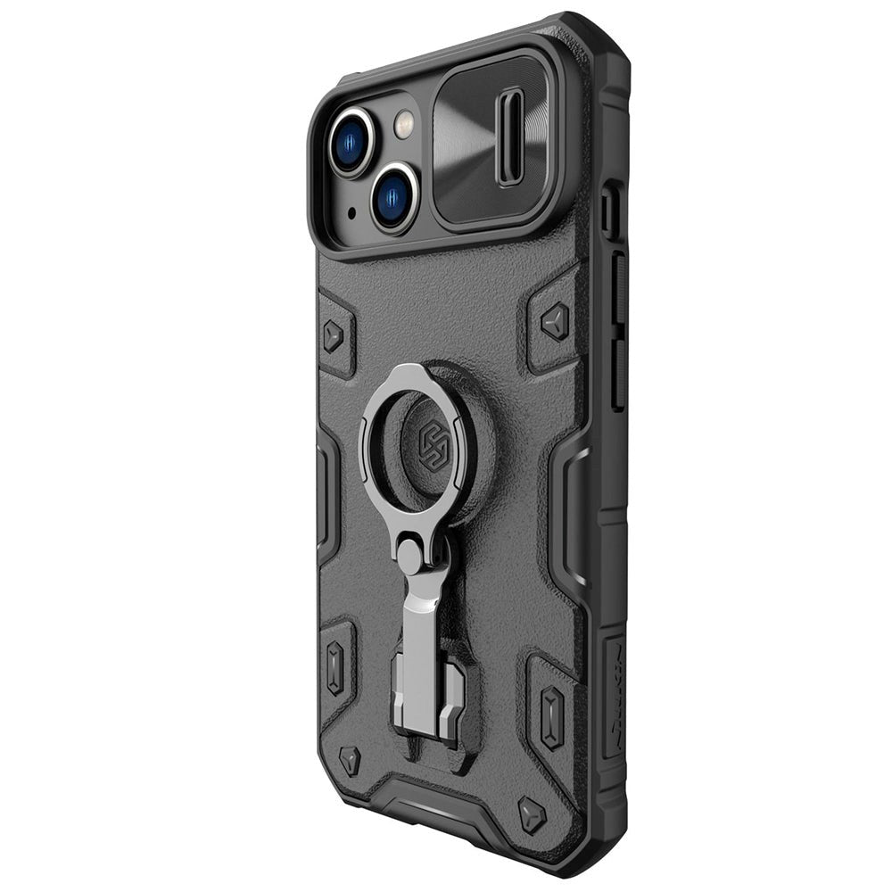 iPhone 14 Nillkin Camshield Armor Pro Tough Case w. Ring Kickstand - Black