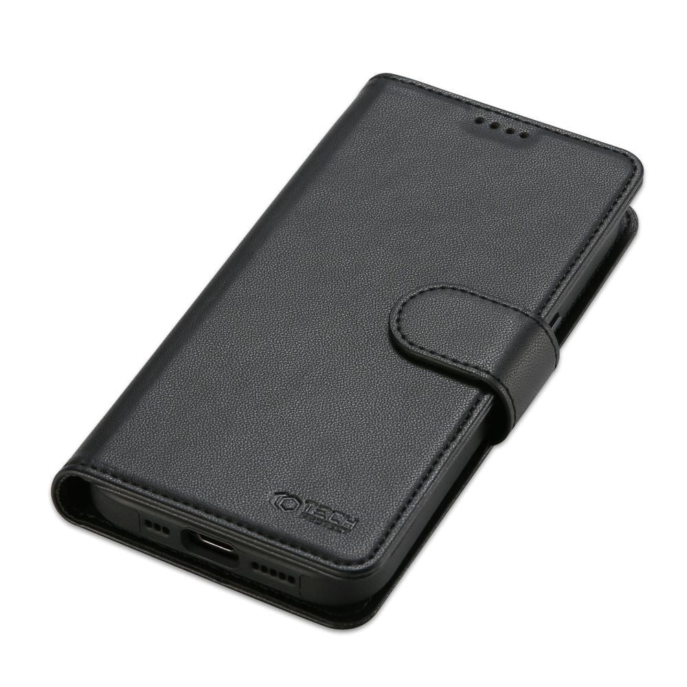 iPhone 15 Tech-Protect Wallet Case w. Magnet - MagSafe Compatible - Black