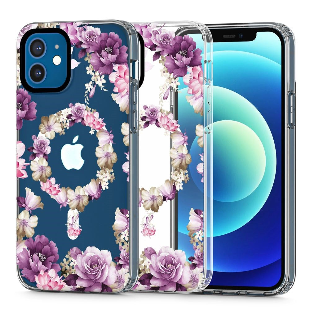 iPhone 12 / 12 Pro Tech-Protect MagMood Case  - MagSafe Compatible - Rose Floral