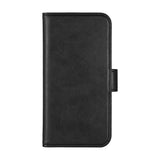 iPhone 16 Pro Essentials Faux Leather Flip Case with Card Holder & Stand Function - Black