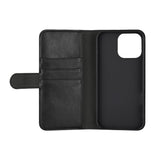 iPhone 16 Pro Max Essentials Faux Leather Flip Case with Card Holder & Stand Function - Black