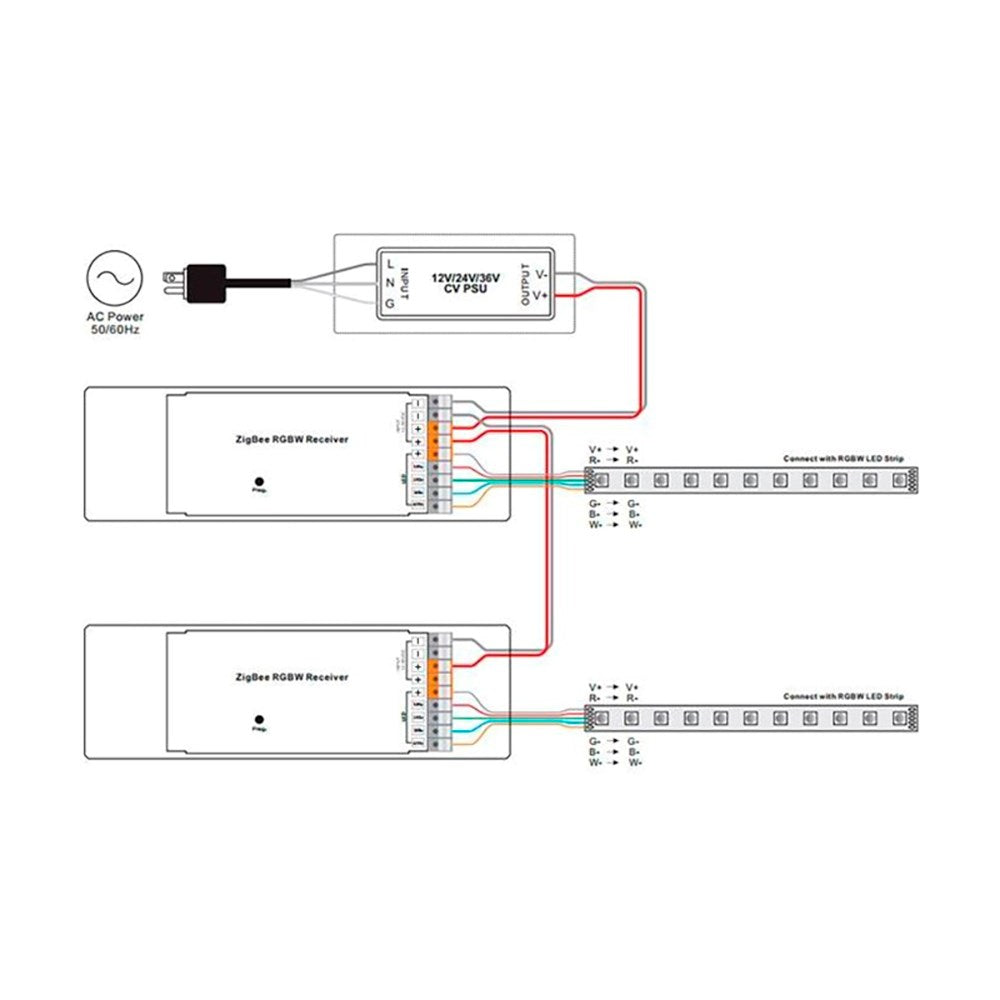 Light Solutions - Mini ZigBee Sunricher RGBW Controller - 12-36V - White