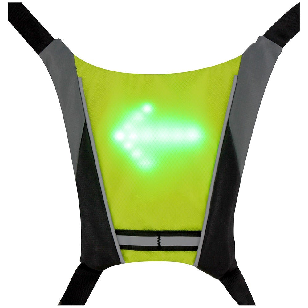 Cycling Vest with LED Indicator - Green