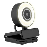 T'NB USB Webcam 1080p 30fps w. Ring Light & Microphone - Black