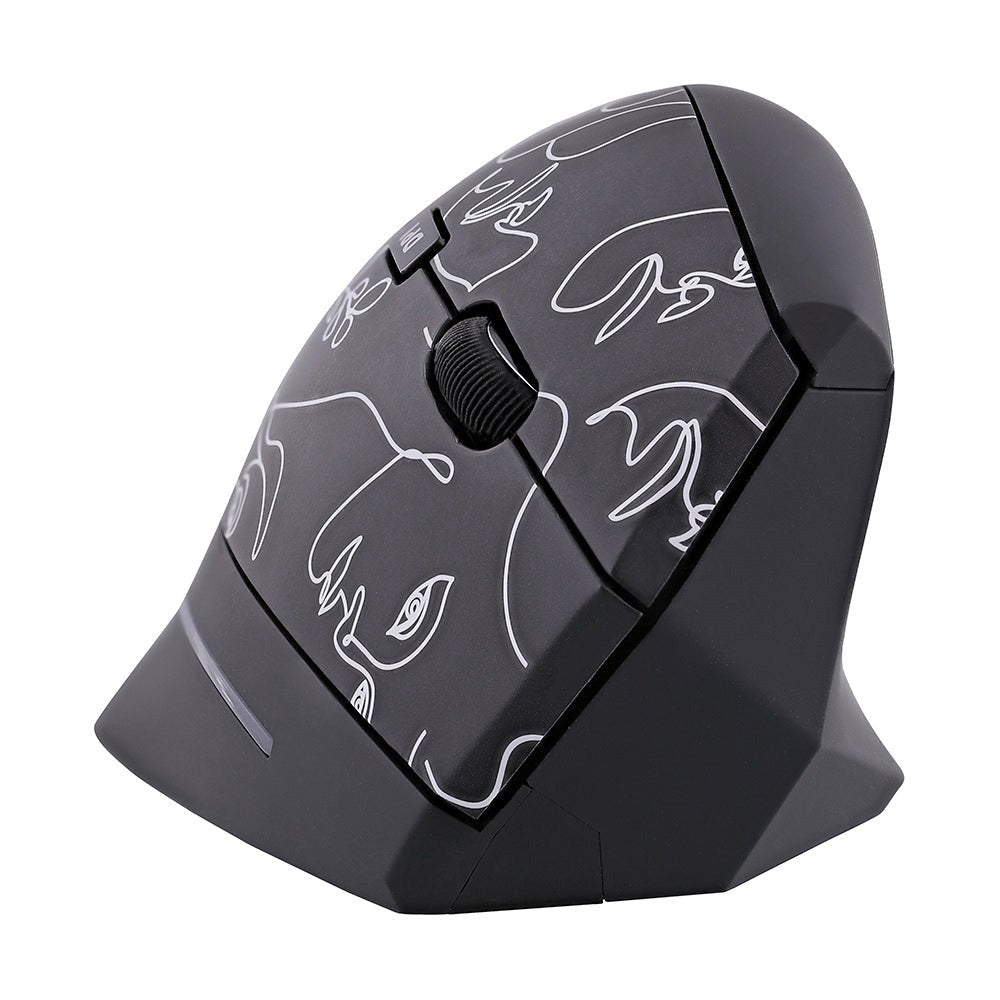 T'NB Exclusiv' Series Ergonomic Vertical Wireless USB-A Mouse w. Silent Click - Black / ART