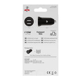 X2O 12W Dual Car Charger USB-A - Black