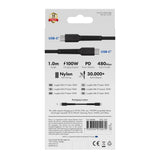 X2O Longlife 100W USB-C to USB-C Cable - 1m - Black